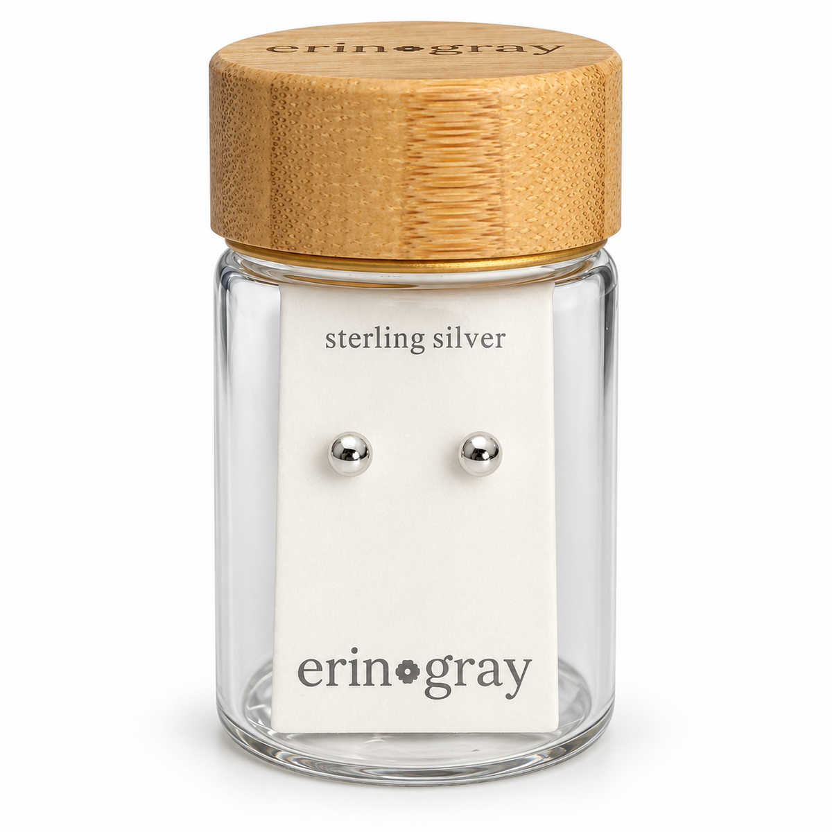5mm Ball Stud Earring in Sterling Silver in erin gray bottle