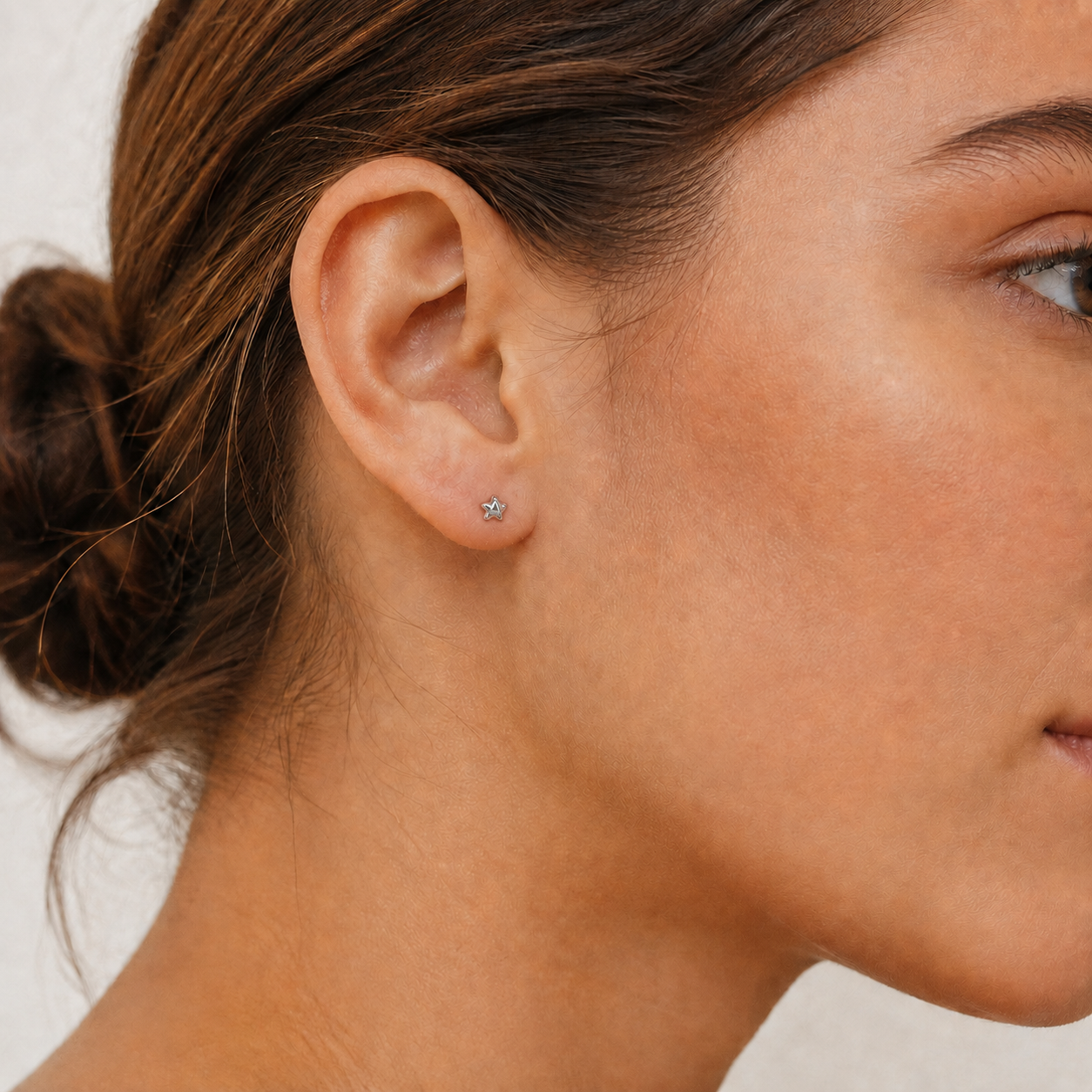 Puffy Star Stud Earring in Sterling Silver erin gray
