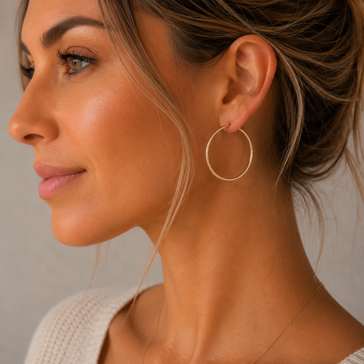 Carmel Gold Filled 27mm Hoop Earring erin gray