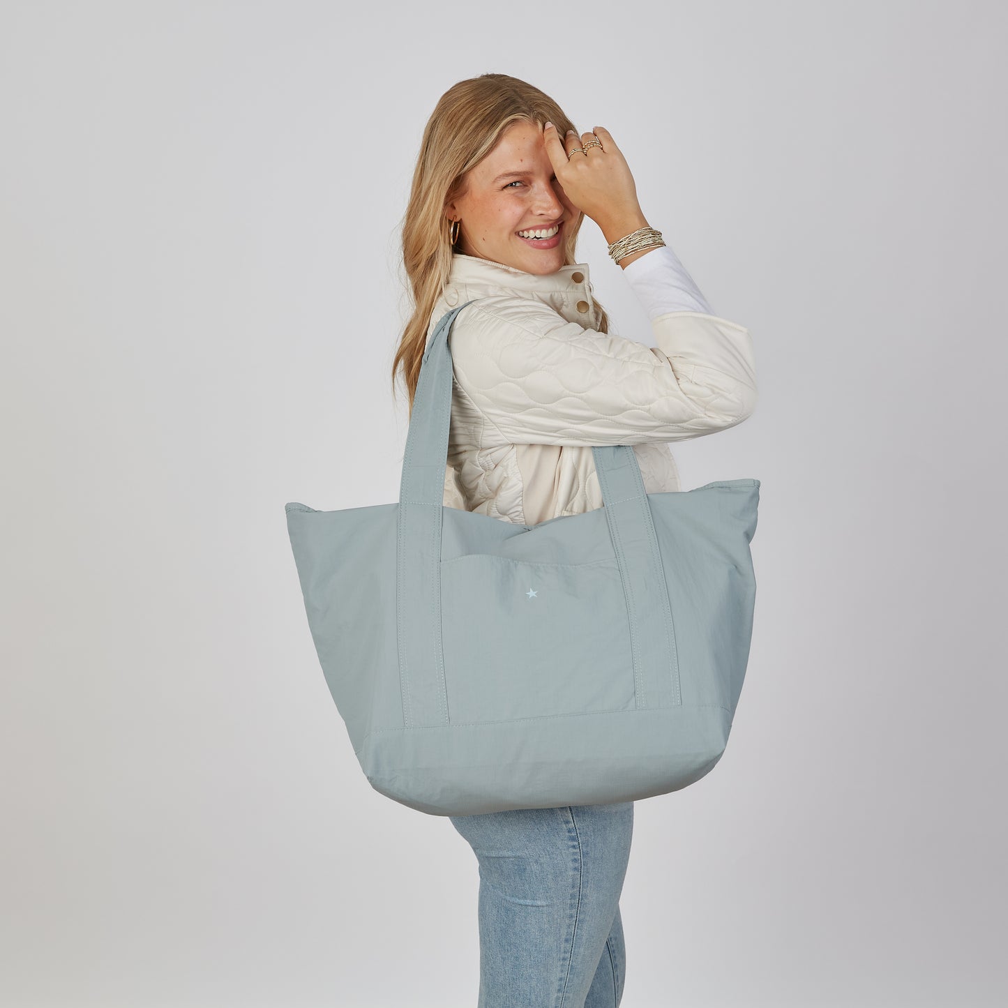 Weekender Washable Tote in Blue - The Perfect Travel Tote erin gray