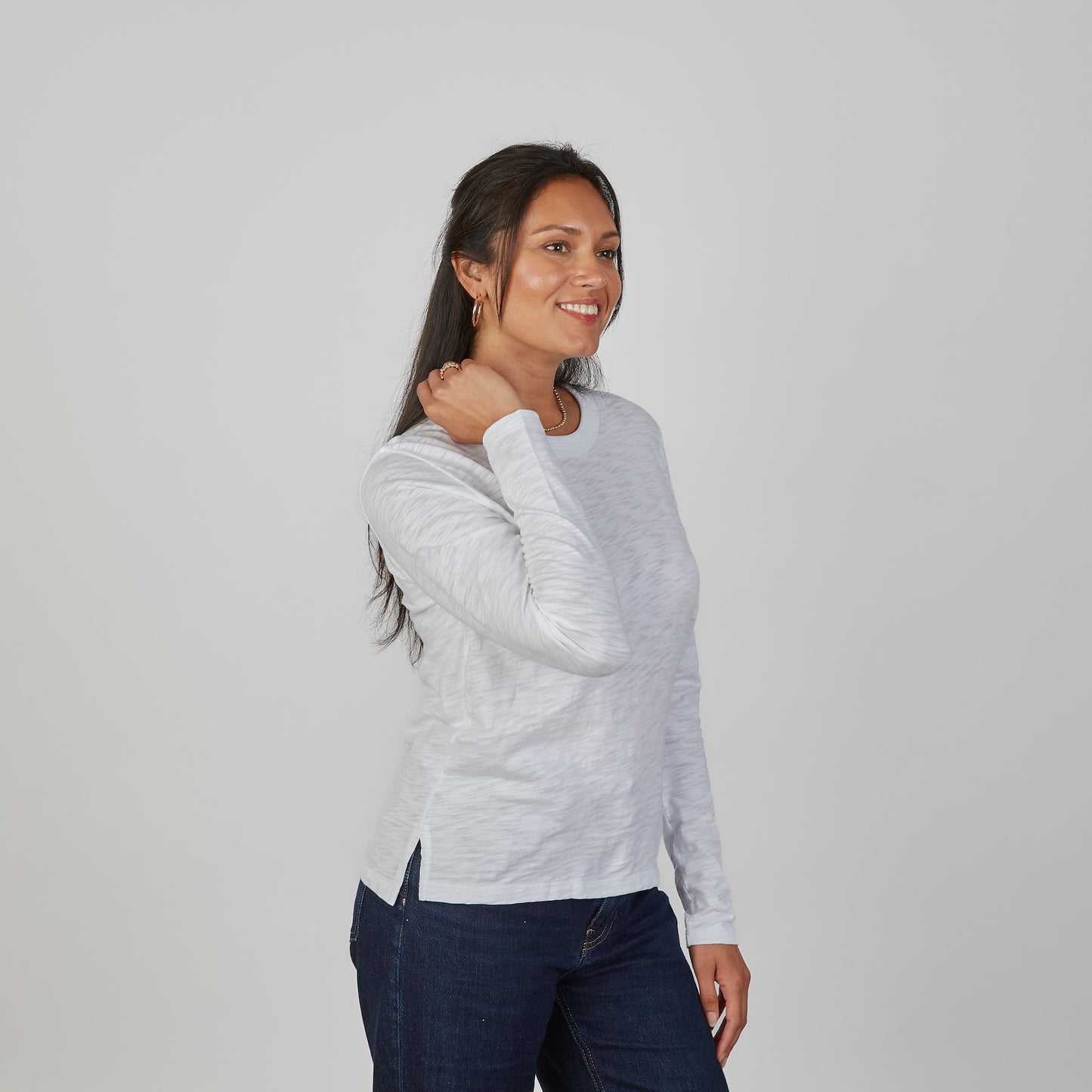 Country Club Tee in White - Long Sleeve erin gray
