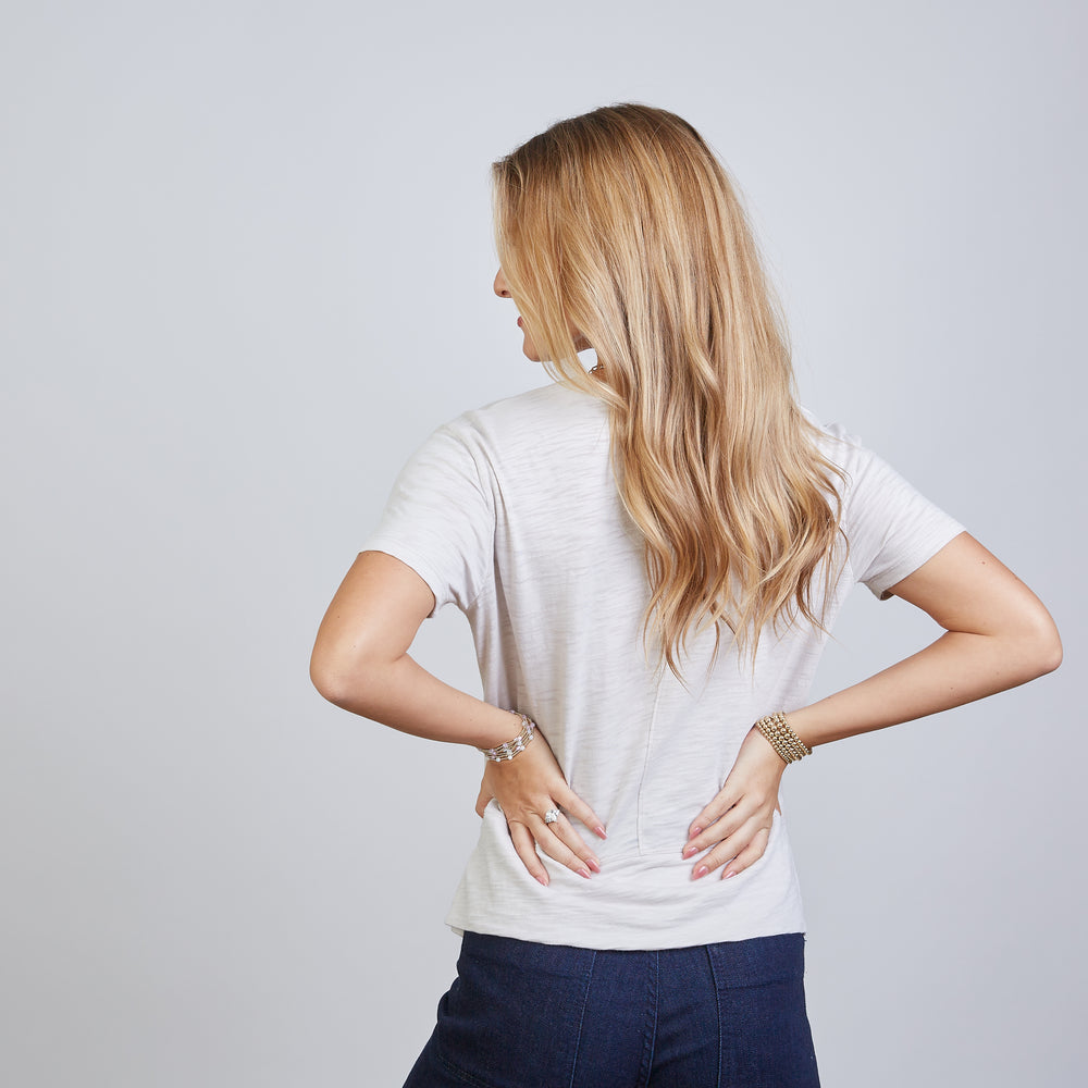 
                      
                        Celia Perfect Length Tee in Oyster - Short Sleeve
                      
                    