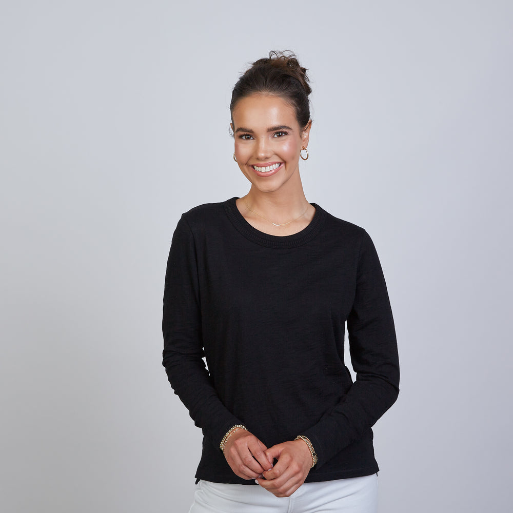 Country Club Tee in Black - Long Sleeve