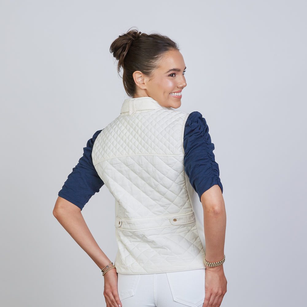 The Essential Perfect Fit Puffer Vest in Ivory