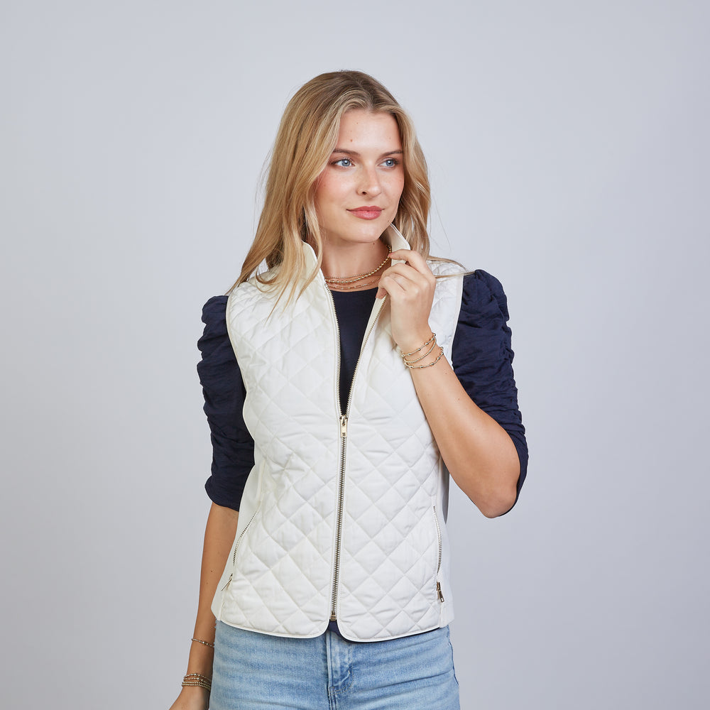 
                      
                        The Essential Perfect Fit Puffer Vest in Ivory
                      
                    