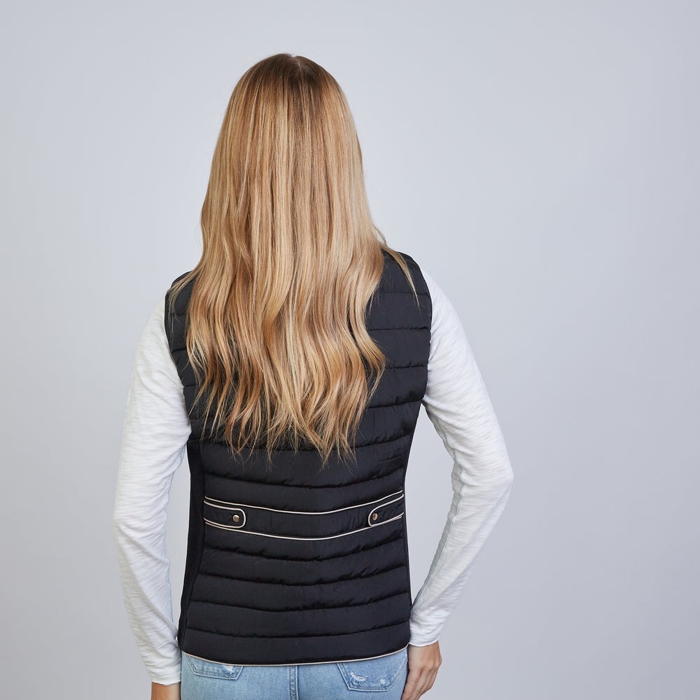 
                      
                        The Icon Perfect Fit Puffer Vest in Black & Khaki
                      
                    