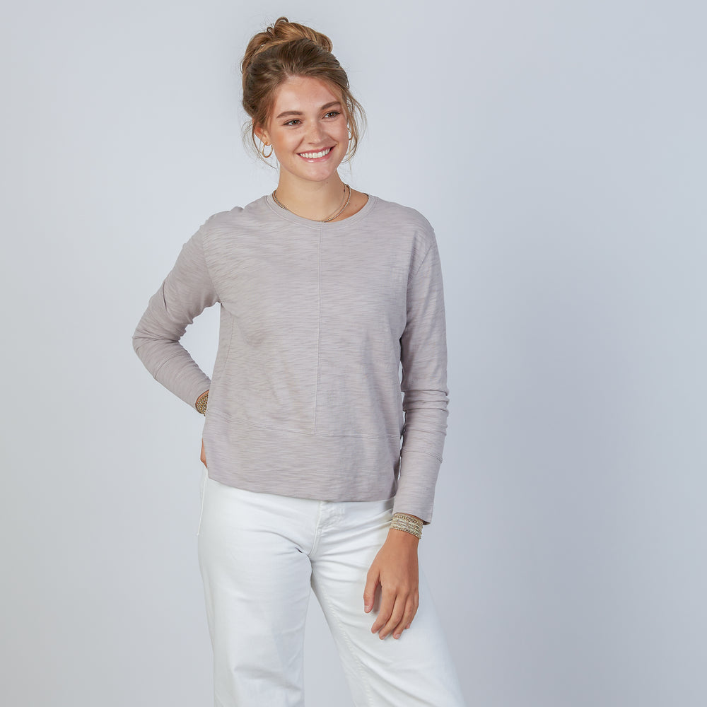 Celia Perfect Length Tee in Dusty Lilac - Long Sleeve