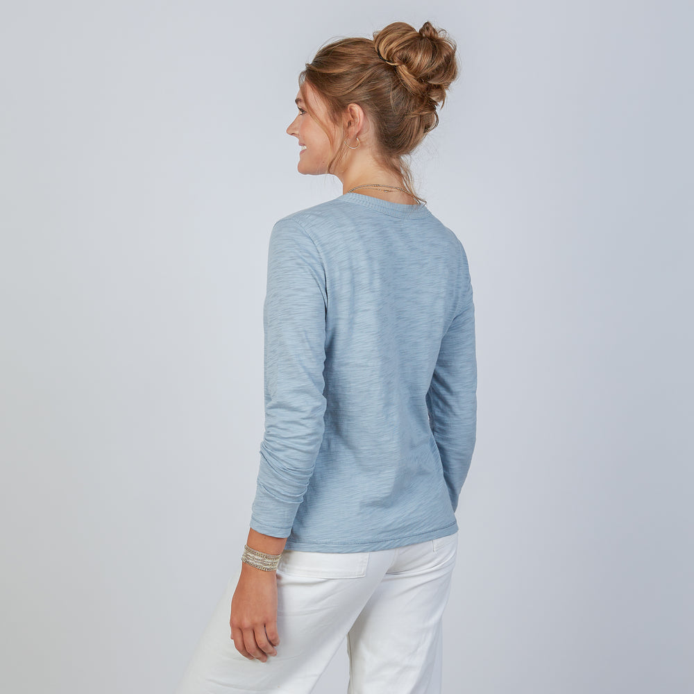 The Classic Tee in Dusty Blue - Long Sleeve