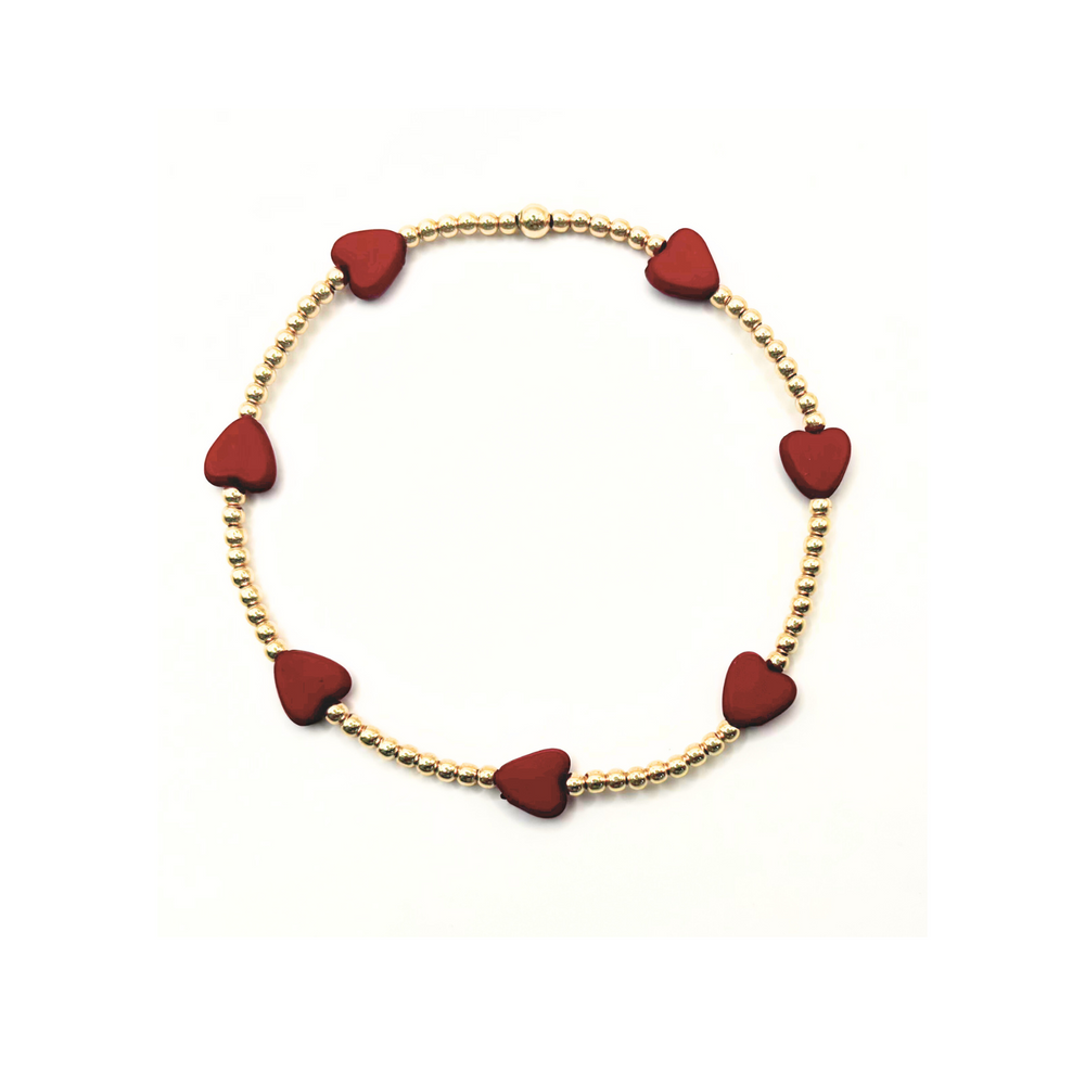 The Love Bracelet in Matte Red Natural Stone