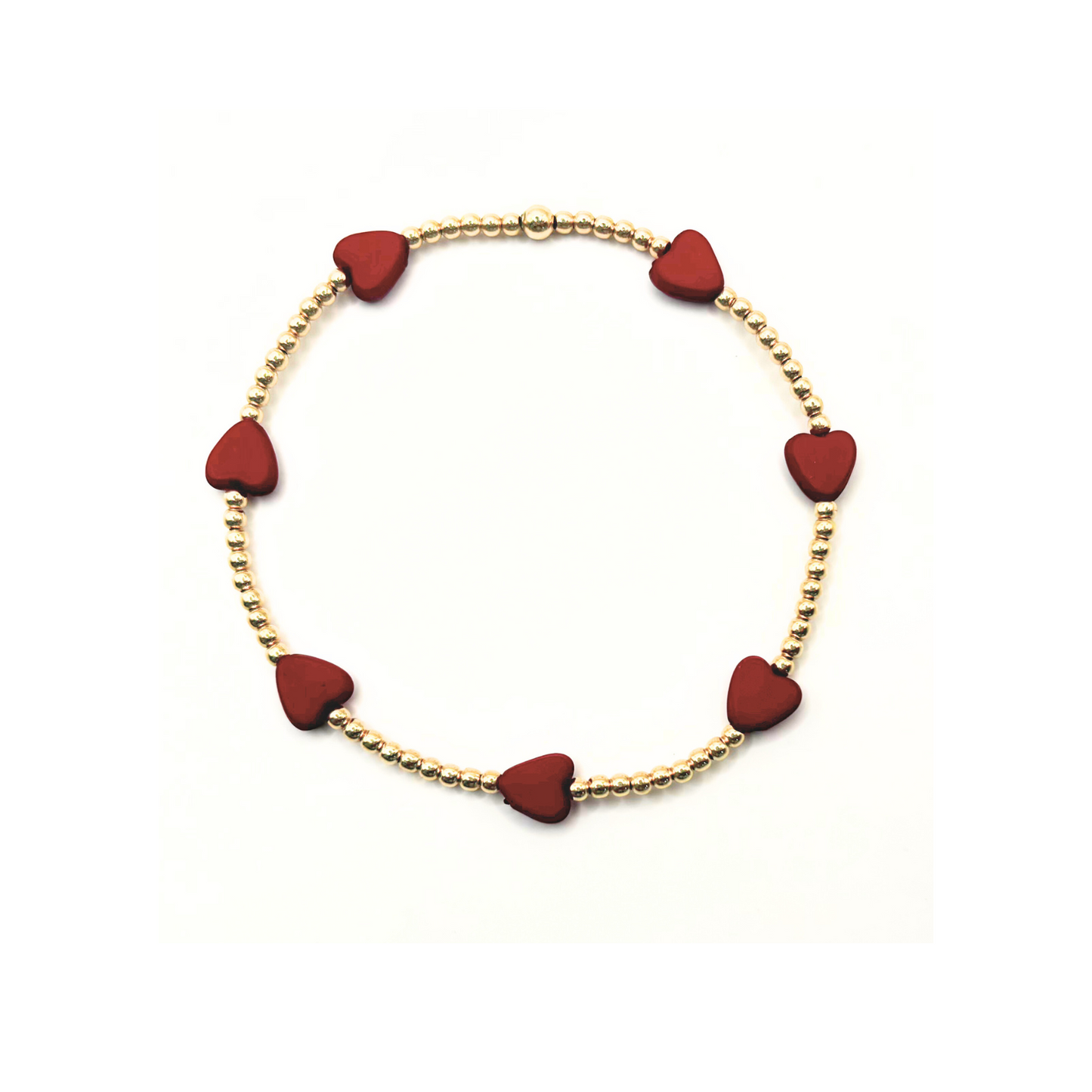 The Love Bracelet in Matte Red Natural Stone