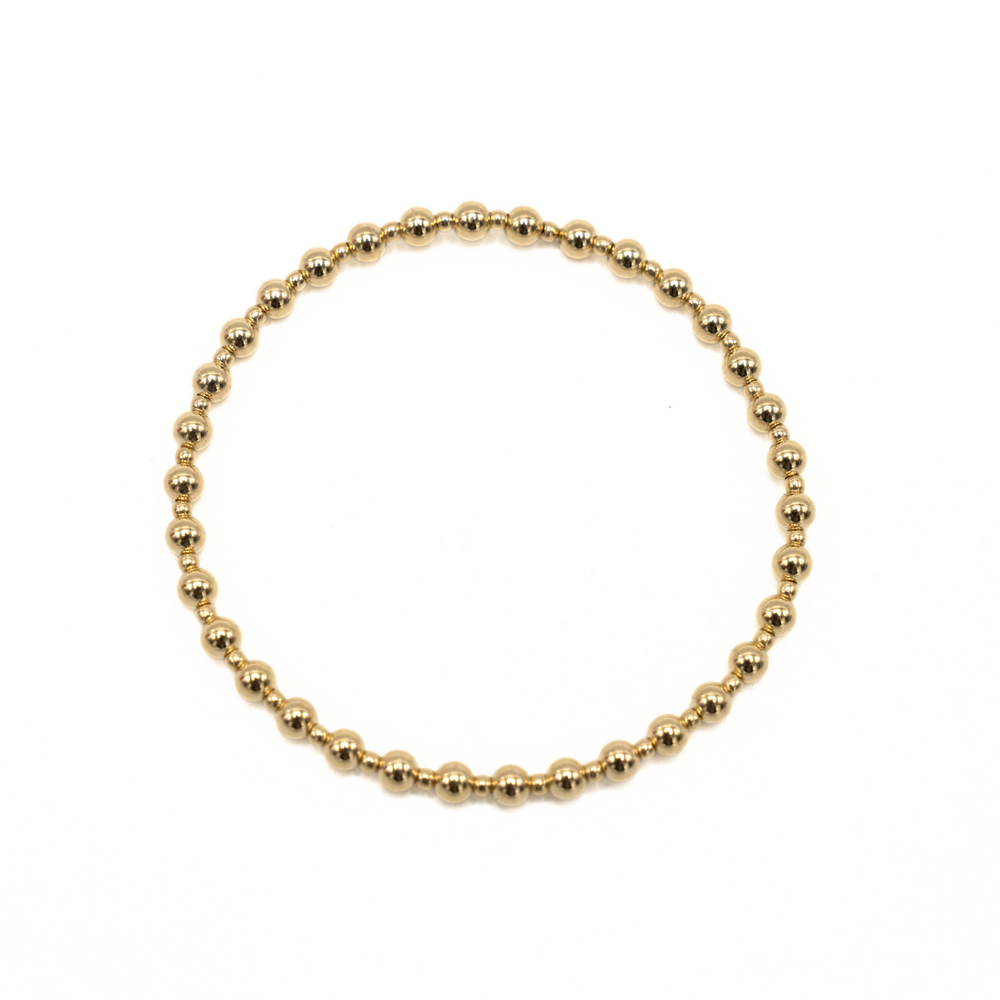 4mm+2mm+4mm Gold Filled Waterproof Dimension Bracelet 6.5"-7"