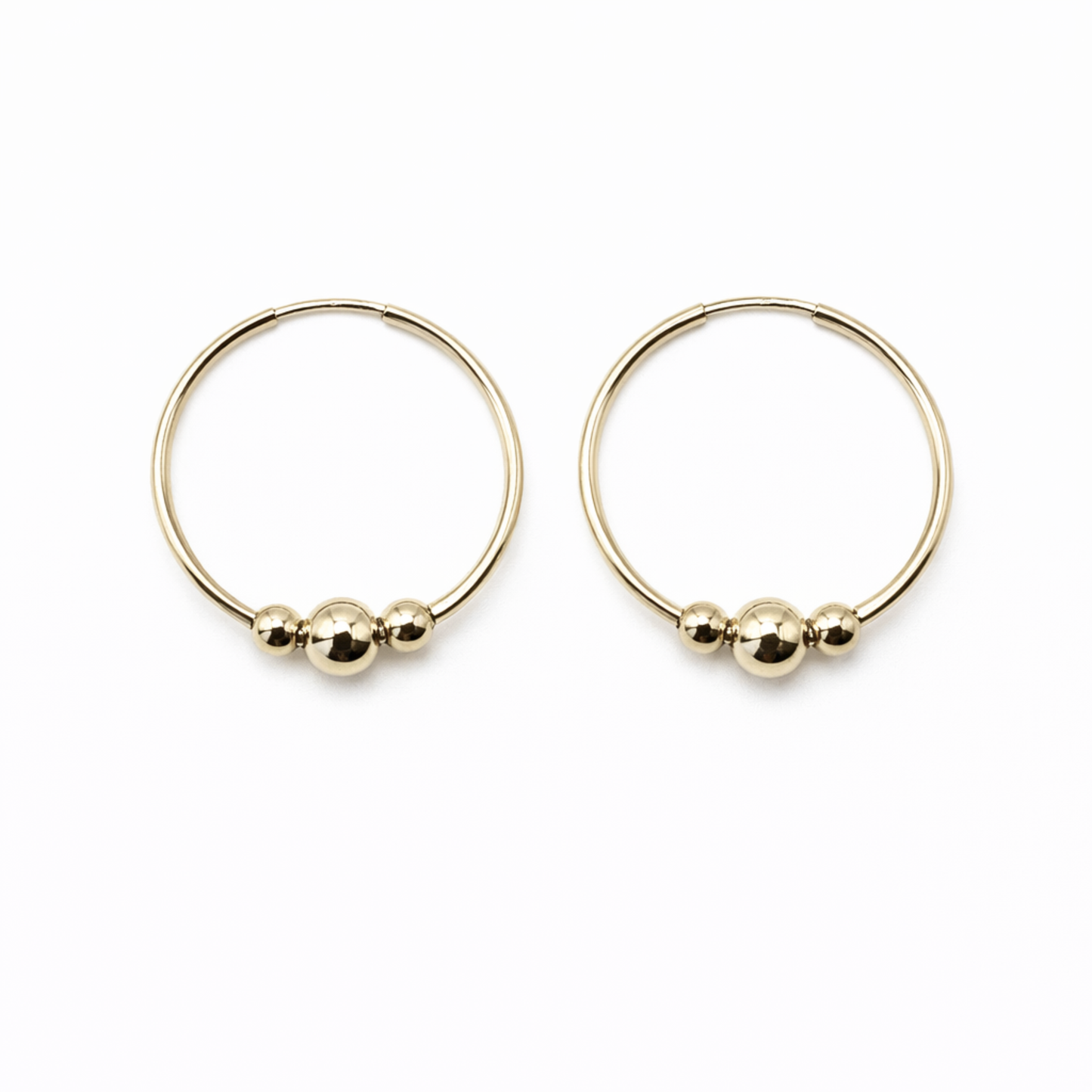 Gold filled beaded anti-tarnish endless hoops - Erin Gray