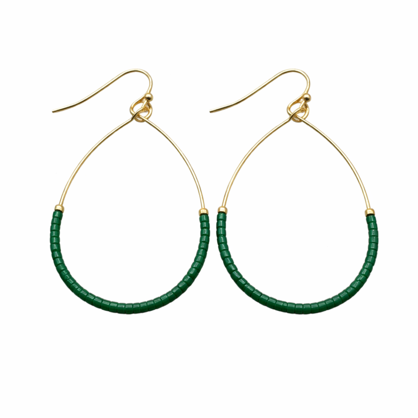 Green Aster Game Day Earrings