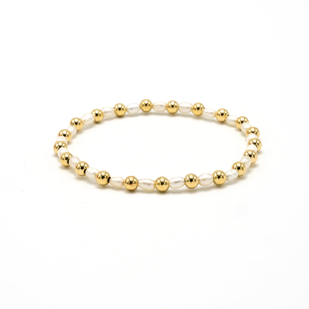 4mm Montauk 14k Gold and Pearl Waterproof Bracelet