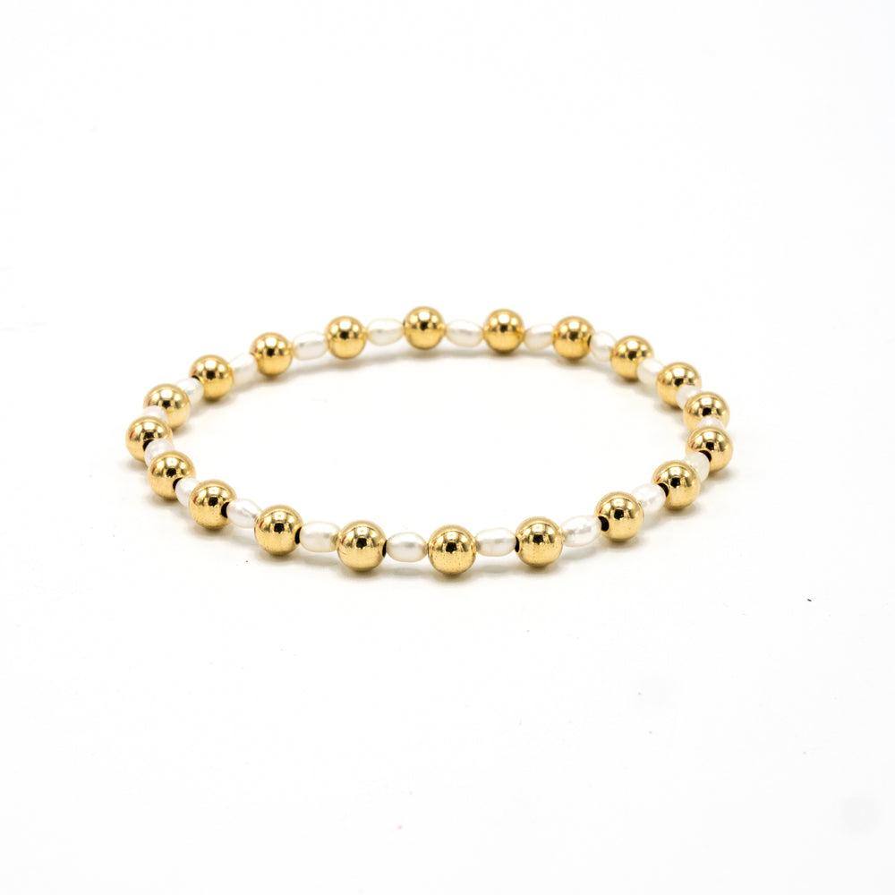 5mm Montauk 14k Gold and Pearl Waterproof Bracelet