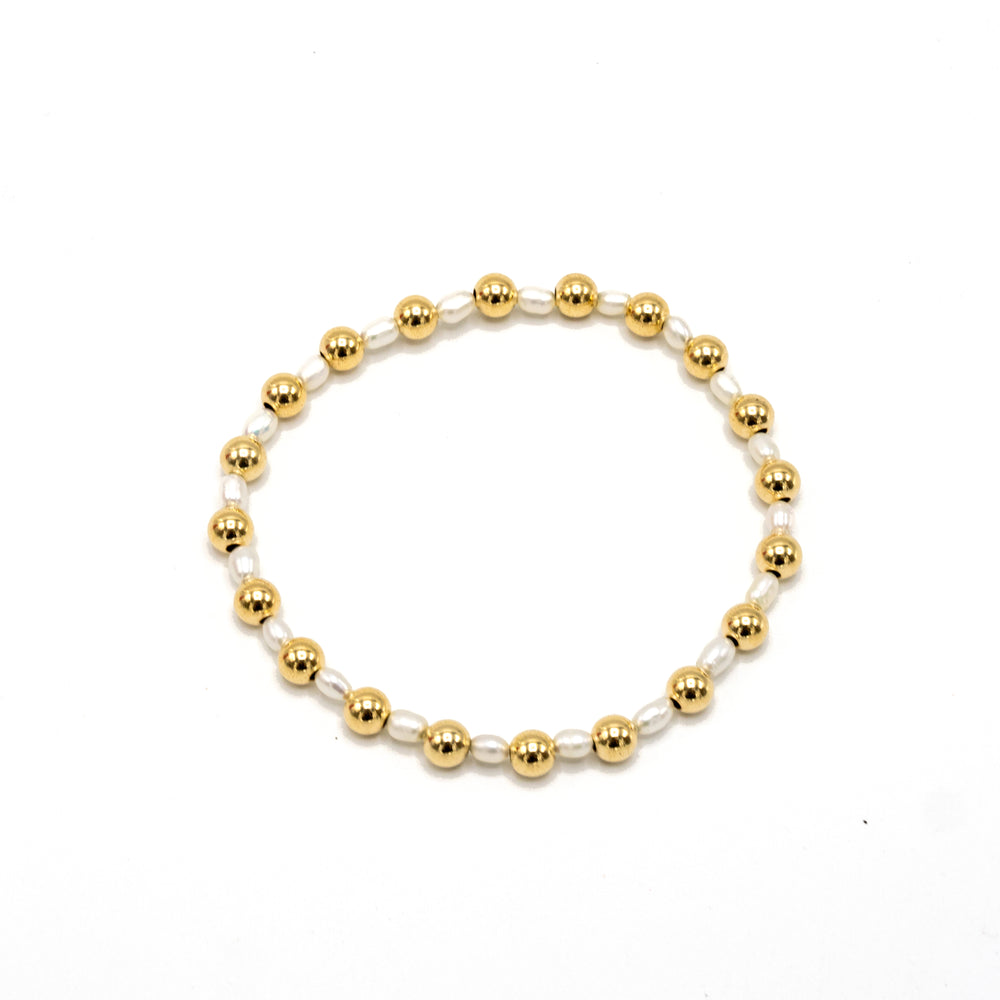 5mm Montauk 14k Gold and Pearl Waterproof Bracelet
