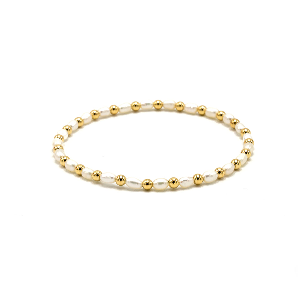 3mm Montauk 14k Gold and Pearl Waterproof Bracelet