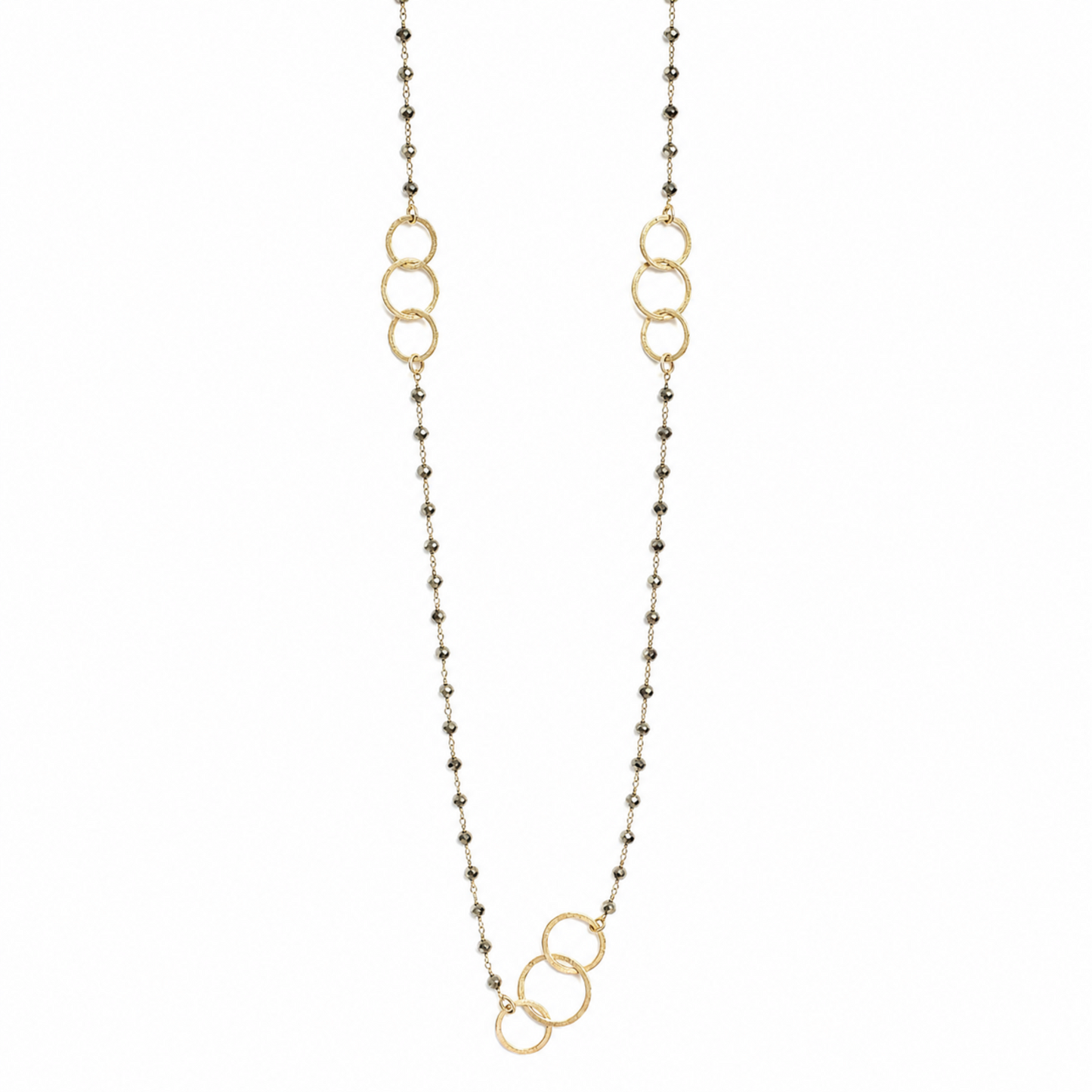 3 Hoops on Pyrite Necklace erin gray