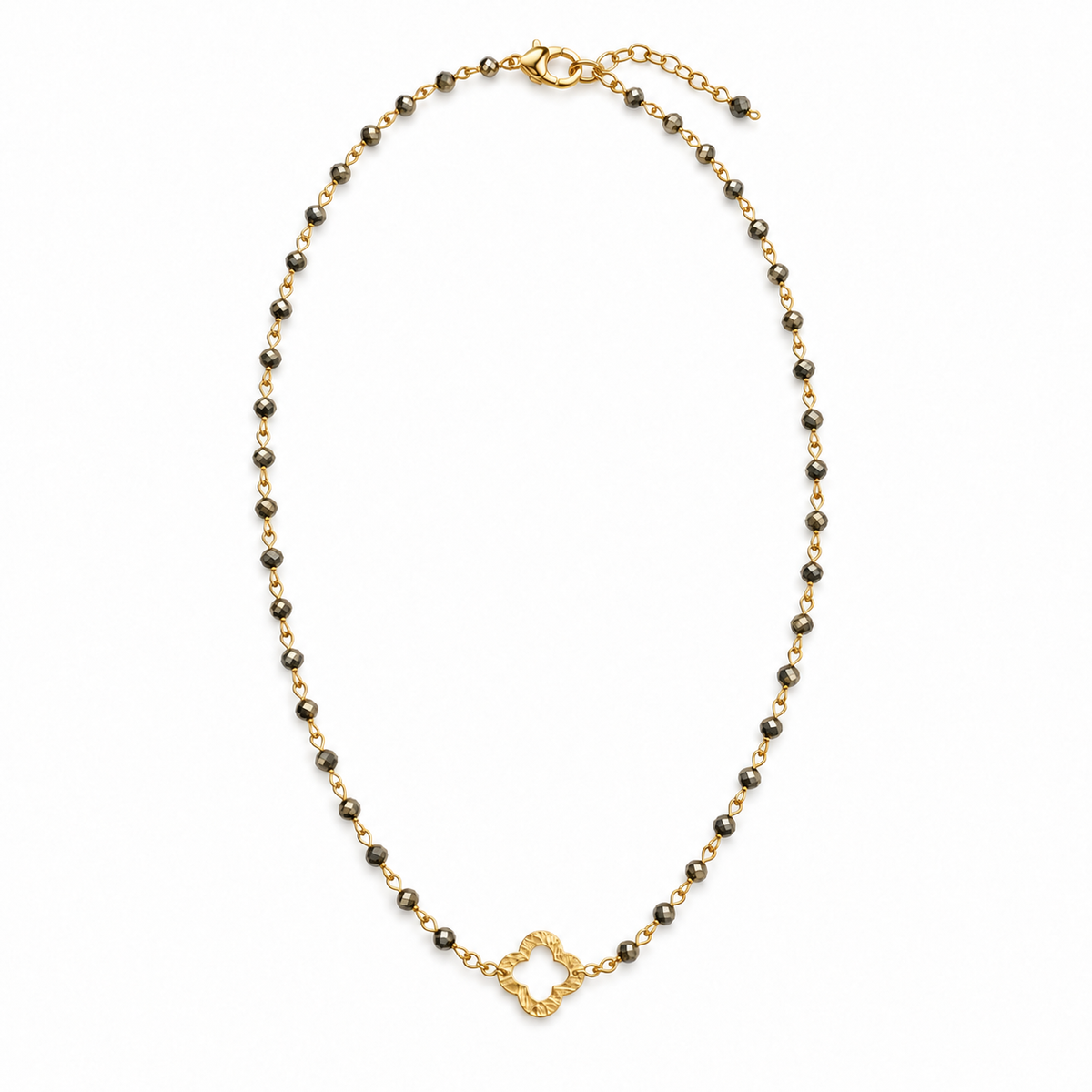 Pyrite + Clover Short Necklace erin gray