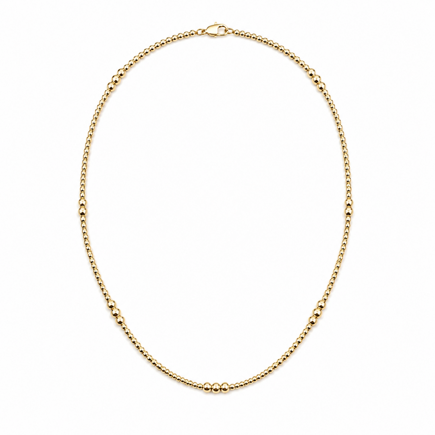 2mm+4mm beaded 14k Gold Filled Waterproof Necklace erin gray