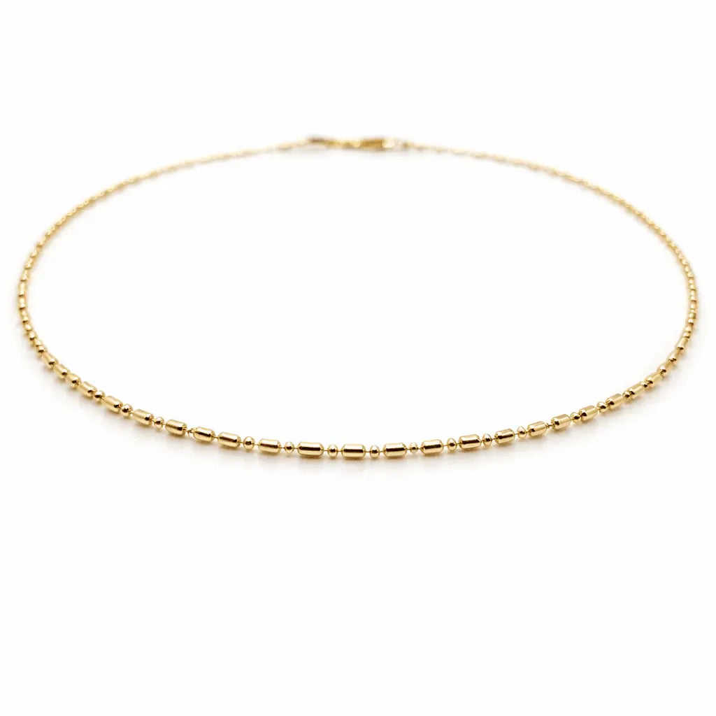14k gold filled Royal necklace by erin gray, 16-inch waterproof jewelry with intricate chain design, elegant and durable.