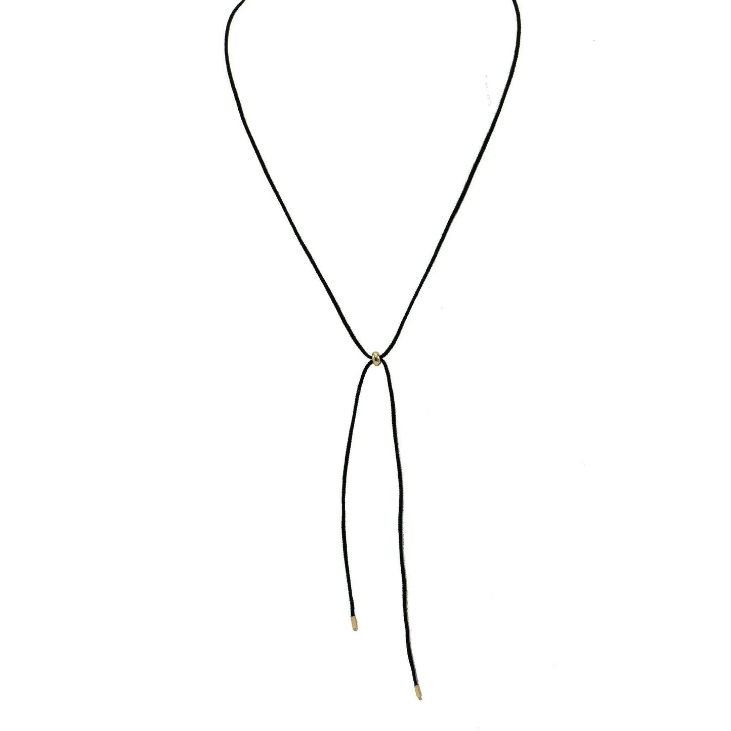 Black erin gray classic lariat necklace with sleek design, featuring a long chain and elegant pendant for jewelry styling.