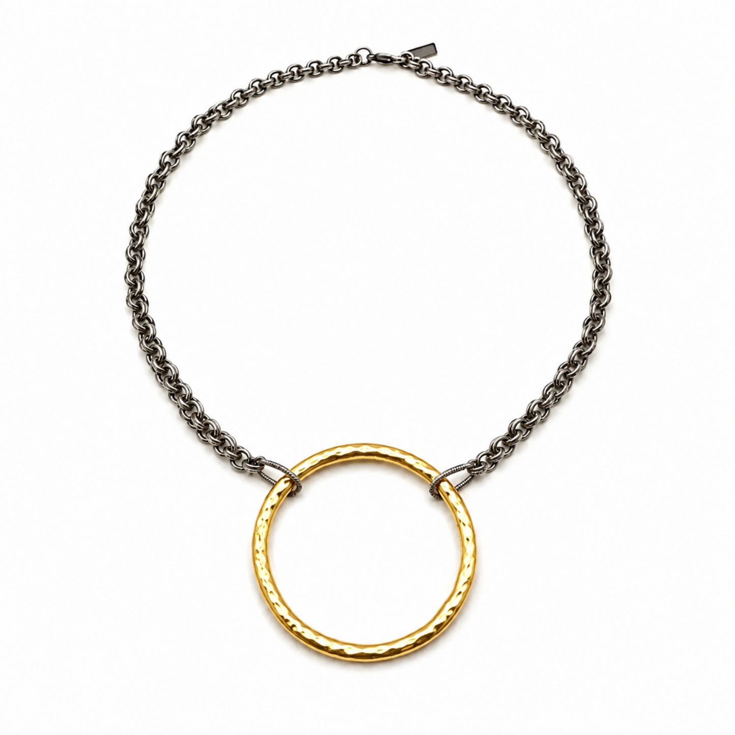 Allure Big Gold Mixed Metal Statement Necklace erin gray