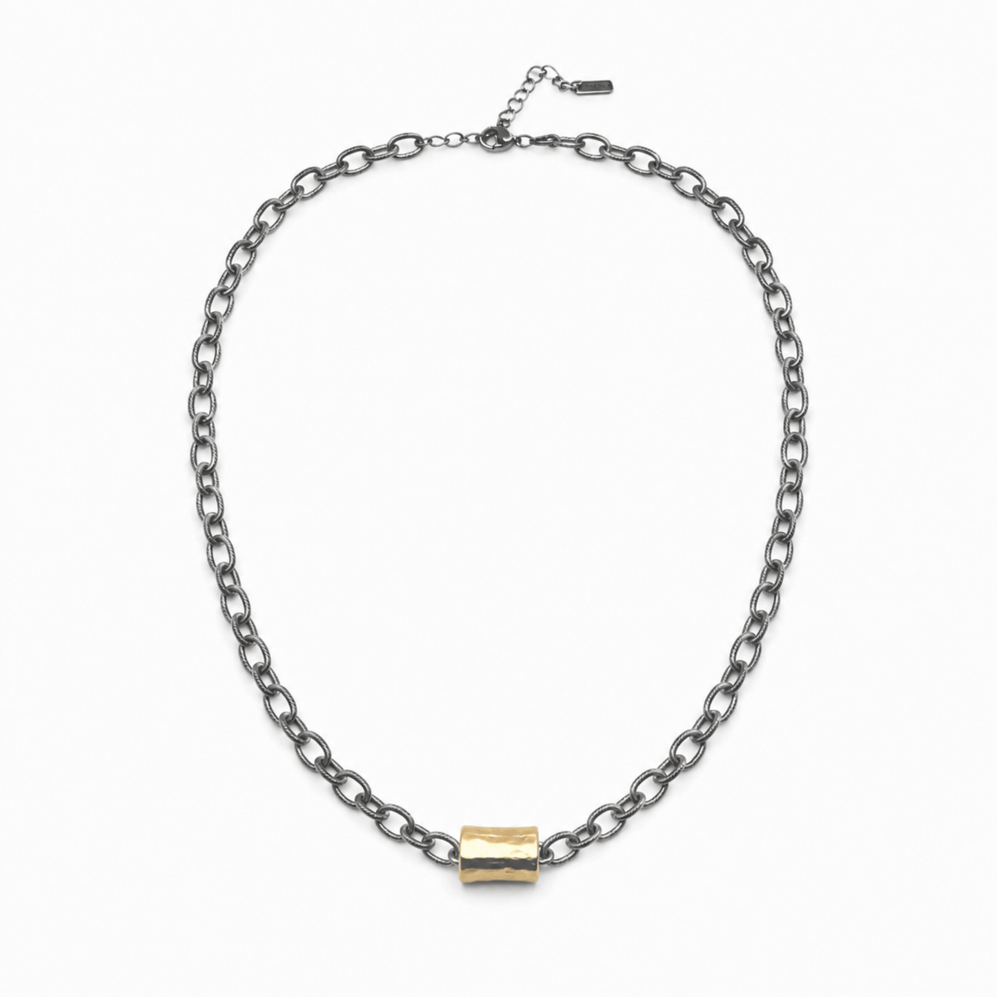 Allure Gold Barrel Mixed Metal Statement Necklace erin gray
