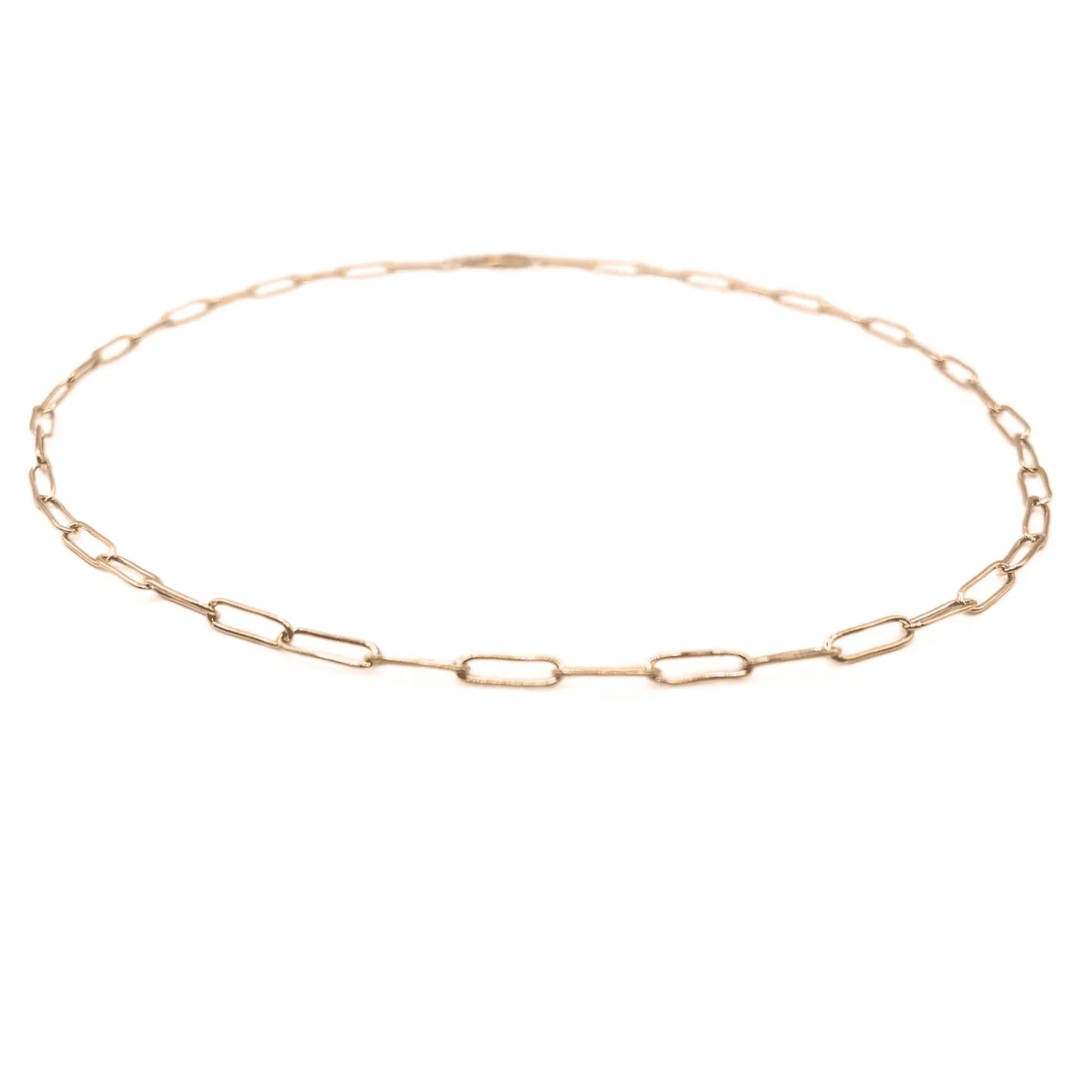 Essential Petite Paperclip Links Necklace in 14k gold filled by Erin Gray, 16-inch jewelry with sleek paperclip chain design.