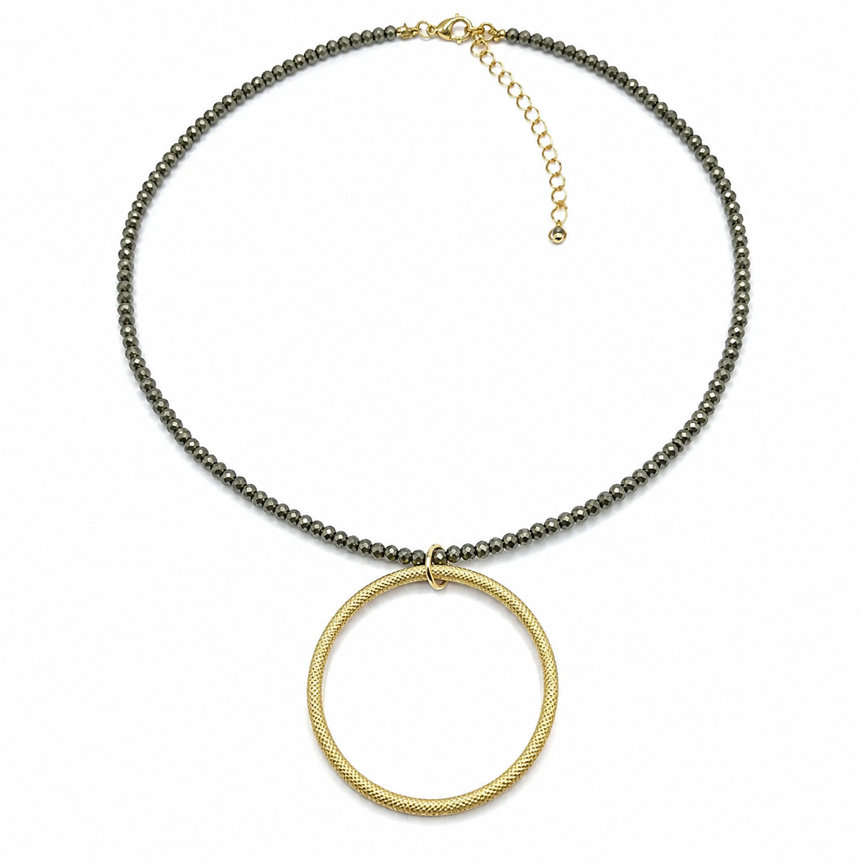 Circle of Love on Pyrite Necklace erin gray