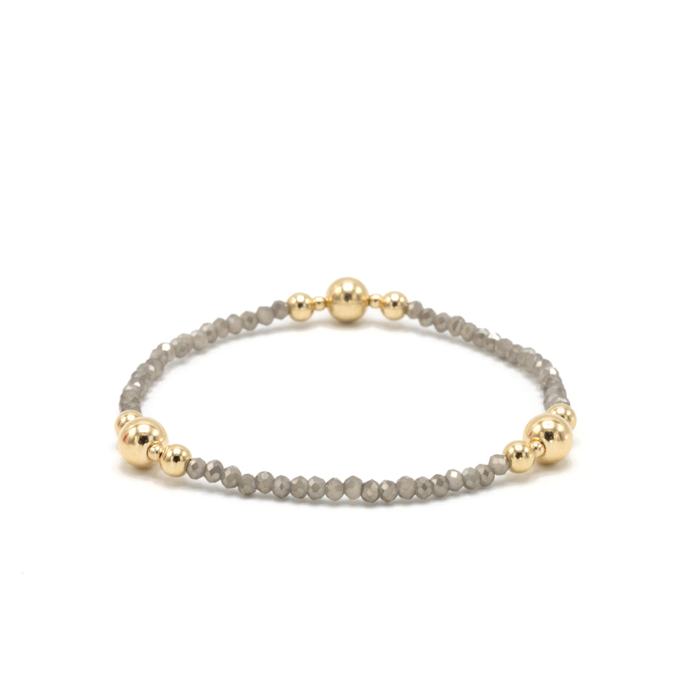 Gray and gold crystal beaded bracelet – Erin Gray