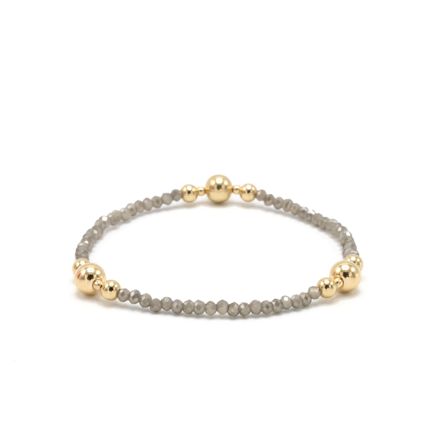 Gray and gold crystal beaded bracelet – Erin Gray