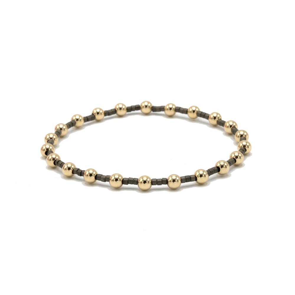 Coastal Graphite Newport bracelet – gold-filled and waterproof