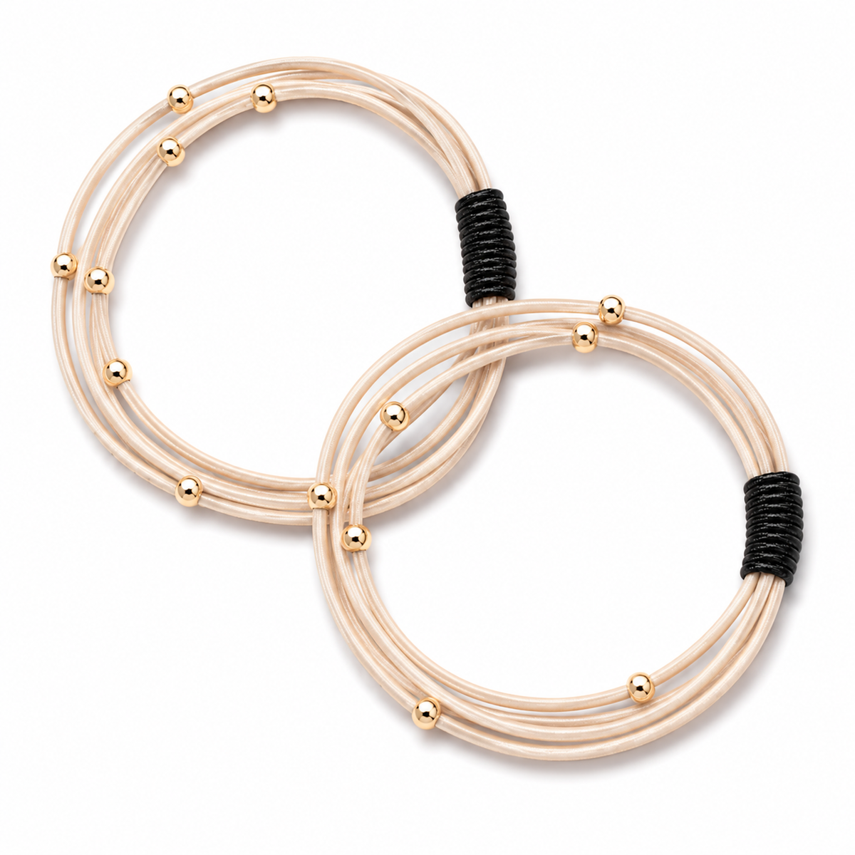 Waterpony Hair Tie Bracelet in Beige with Black erin gray