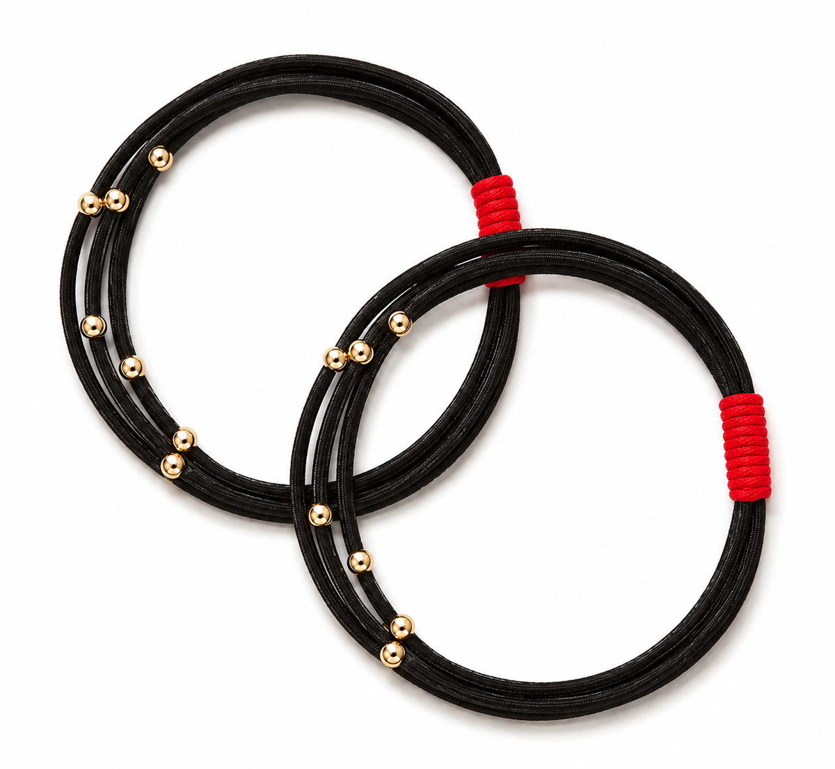 Waterpony Hair Tie Bracelet in Black with Red erin gray