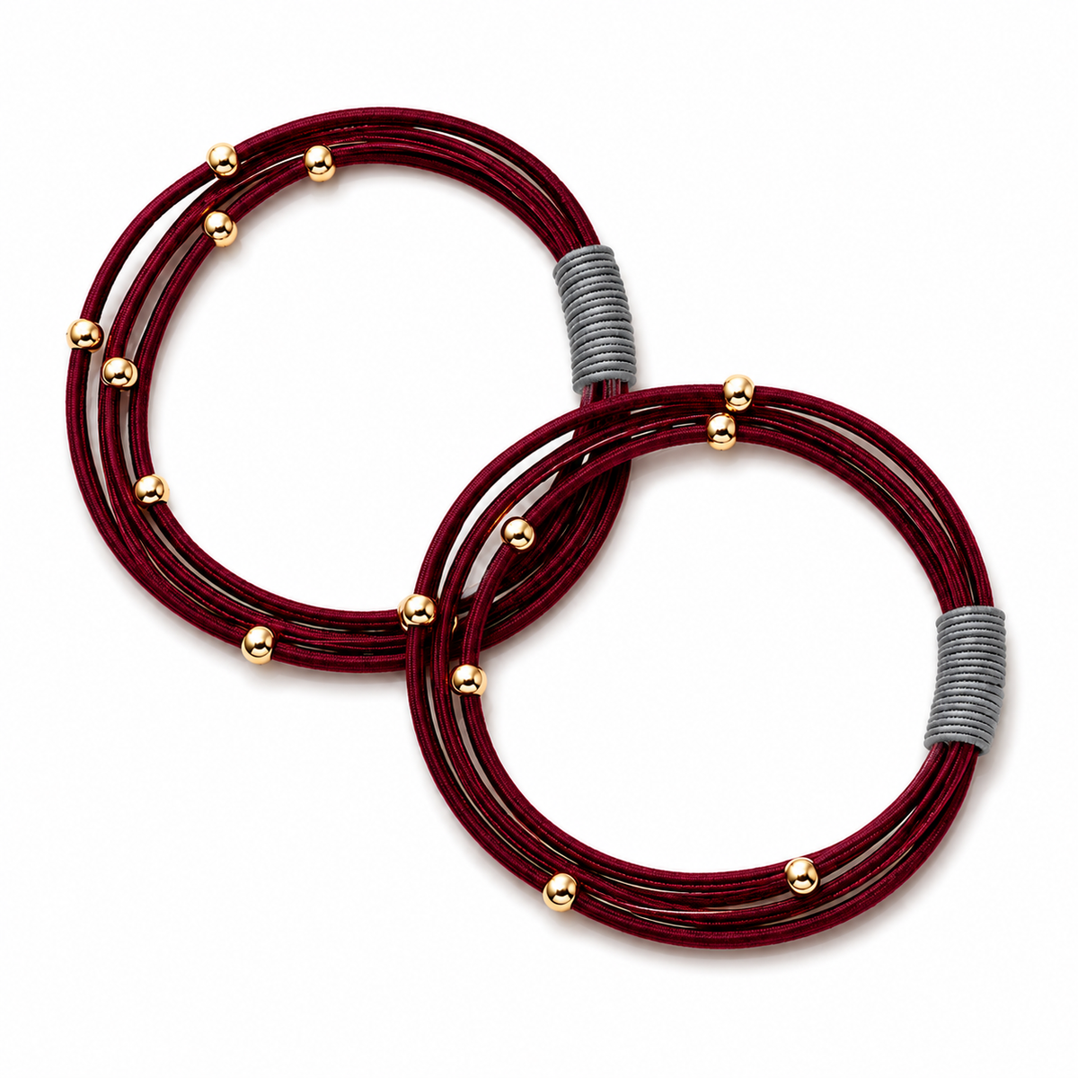 Waterpony Hair Tie Bracelet in Crimson with Gray erin gray