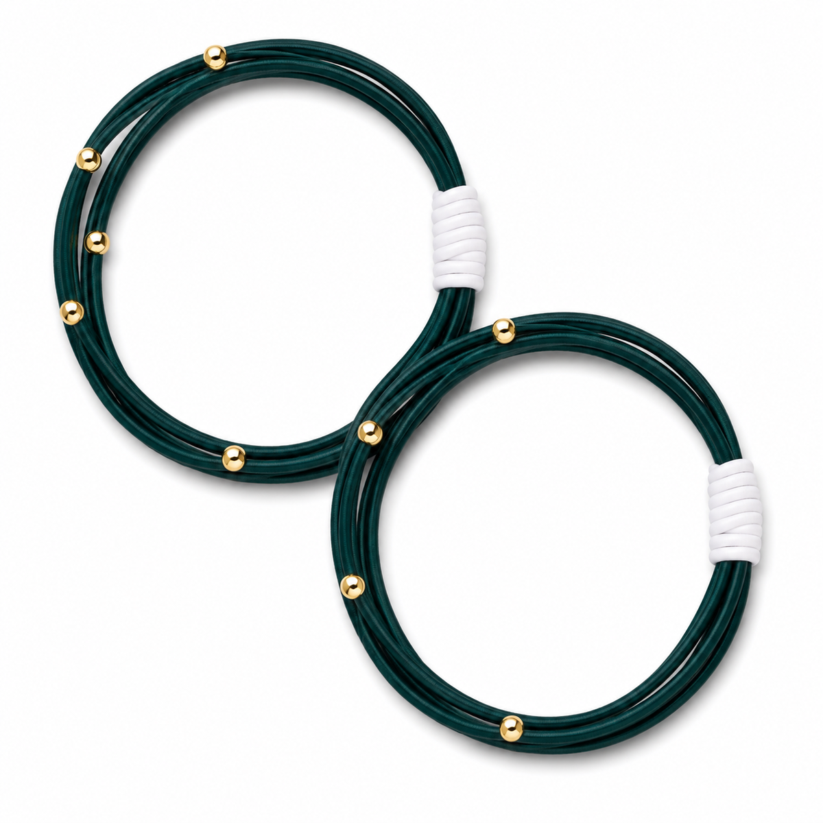 Waterpony Hair Tie Bracelet in Green with White erin gray