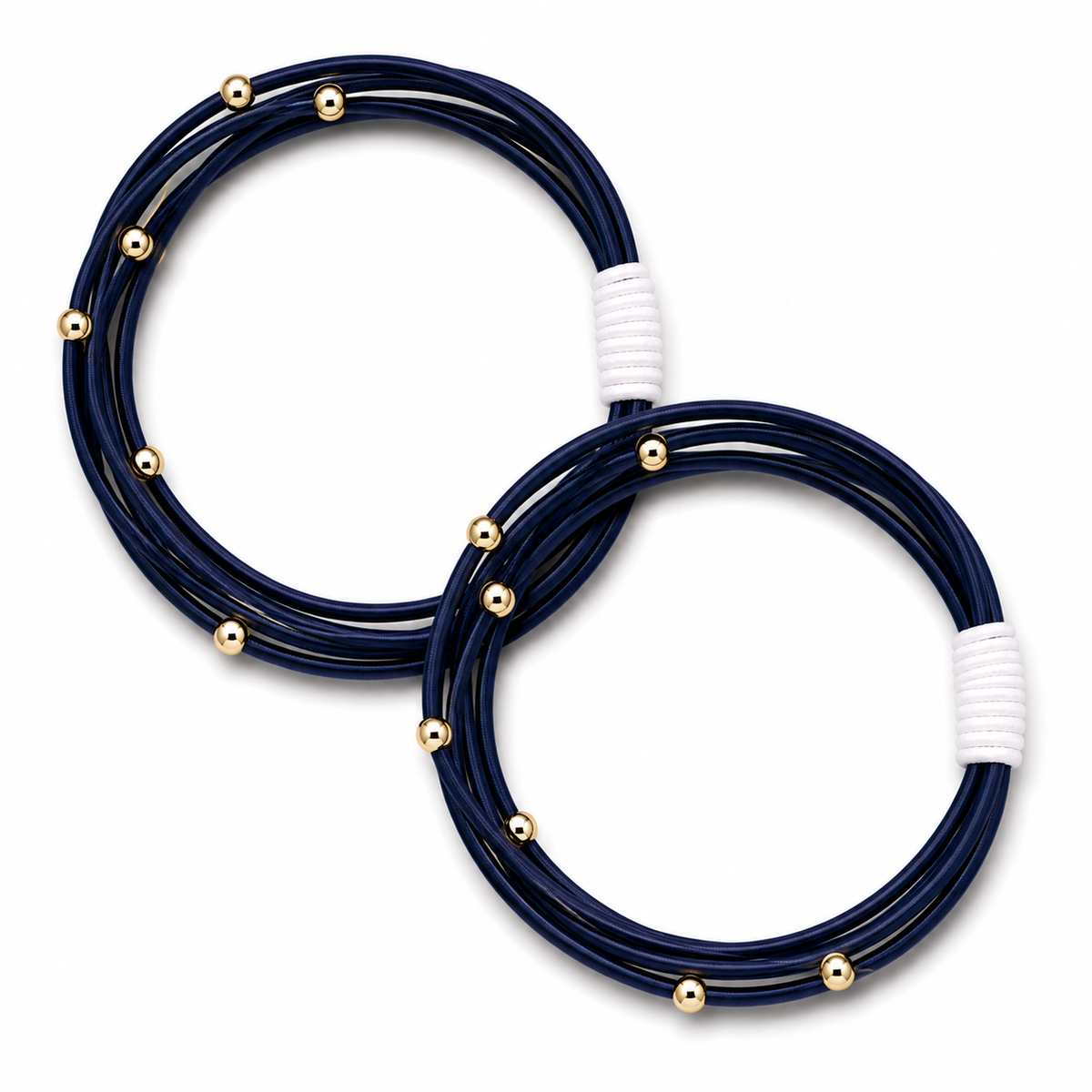Waterpony Hair Tie Bracelet in Navy with White erin gray