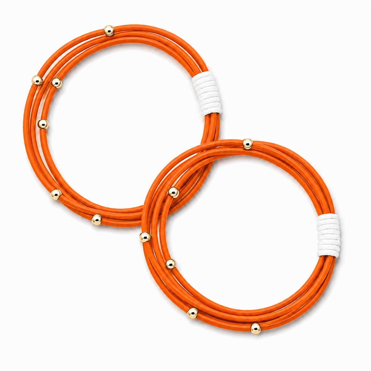 Waterpony Hair Tie Bracelet in Orange with White erin gray