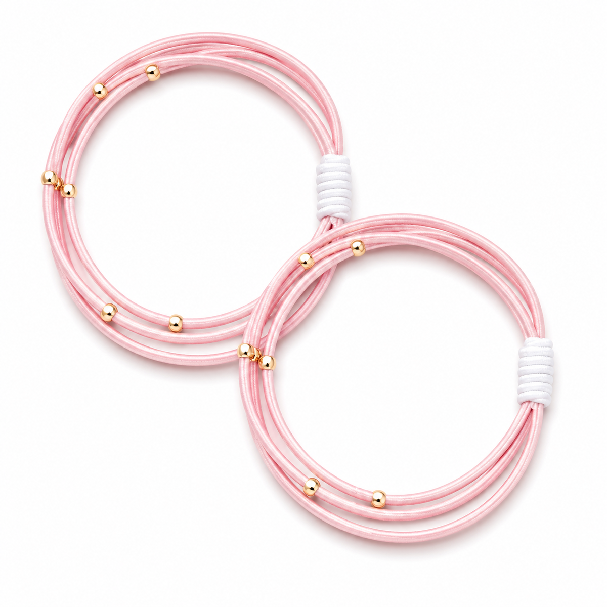 Waterpony Hair Tie Bracelet in Pink with White erin gray