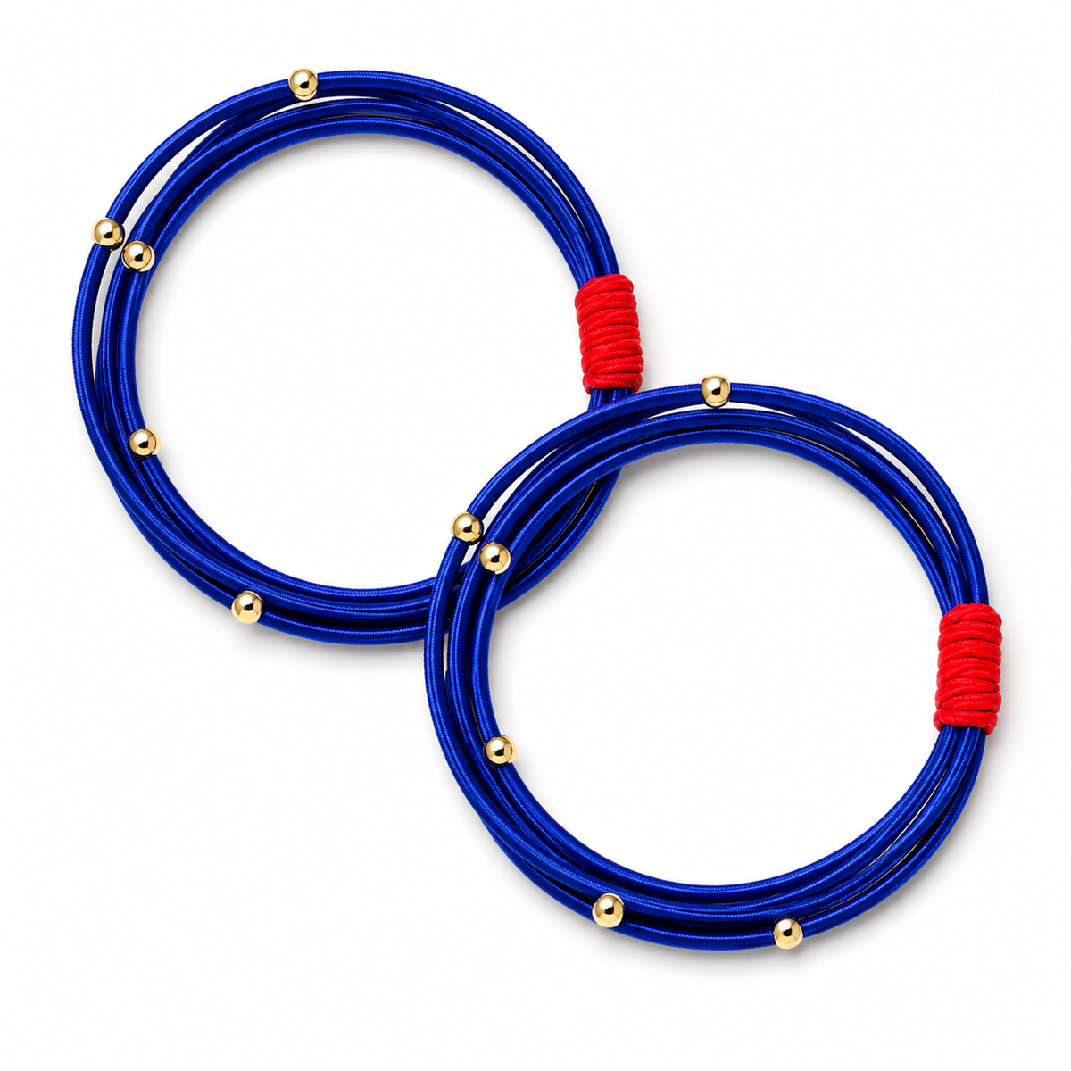 Waterpony Hair Tie Bracelet in Royal with Red erin gray
