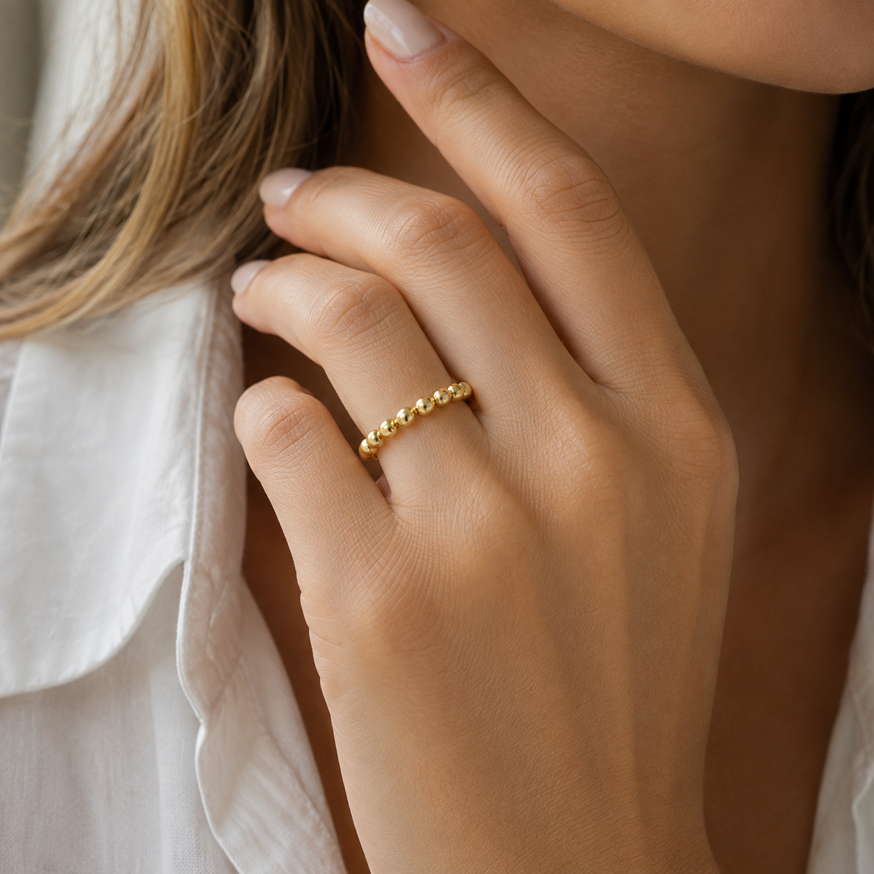 Gold Filled 3mm Waterproof Stretch Ring erin gray