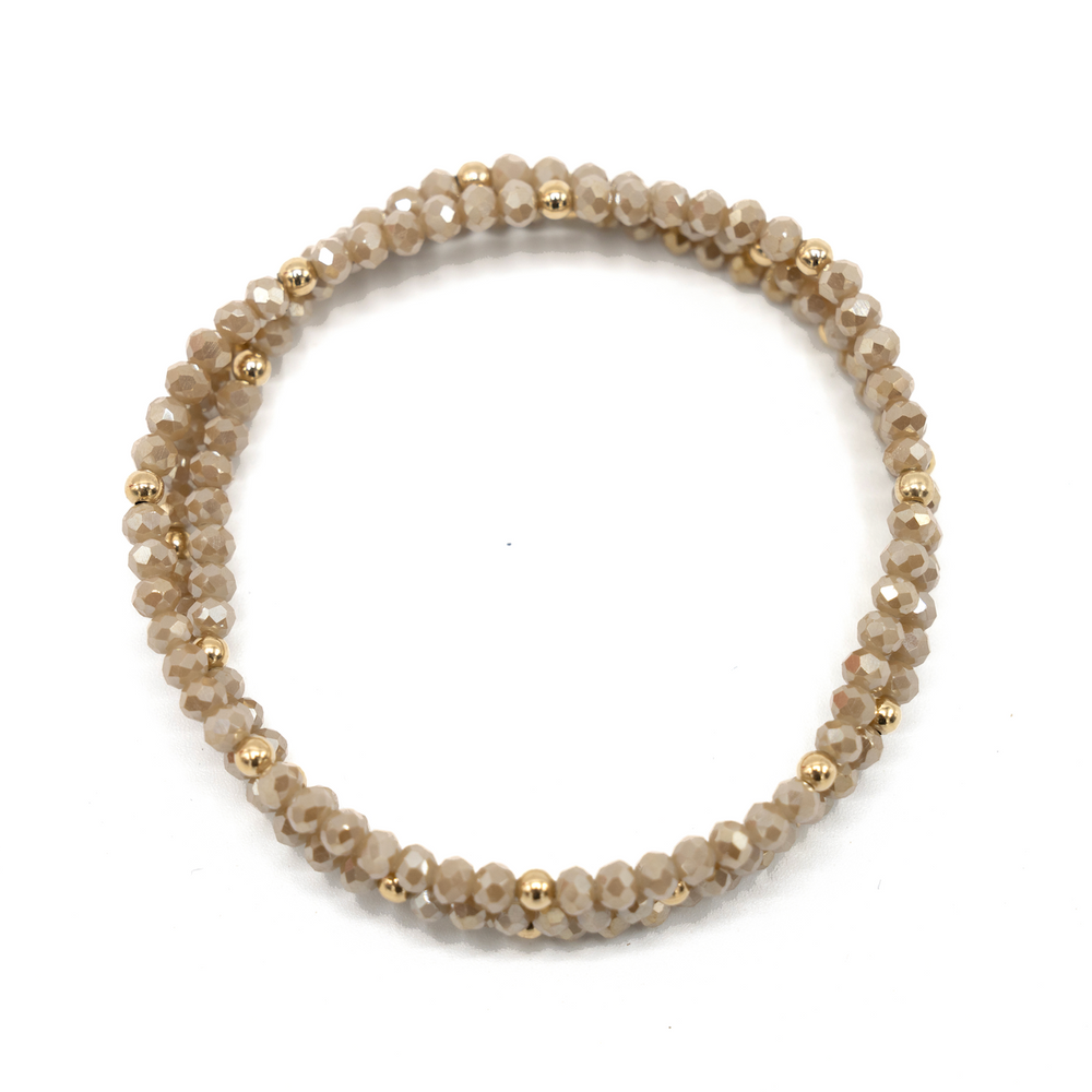 OG Shimmer Bracelet Stack in Champagne + Gold Filled