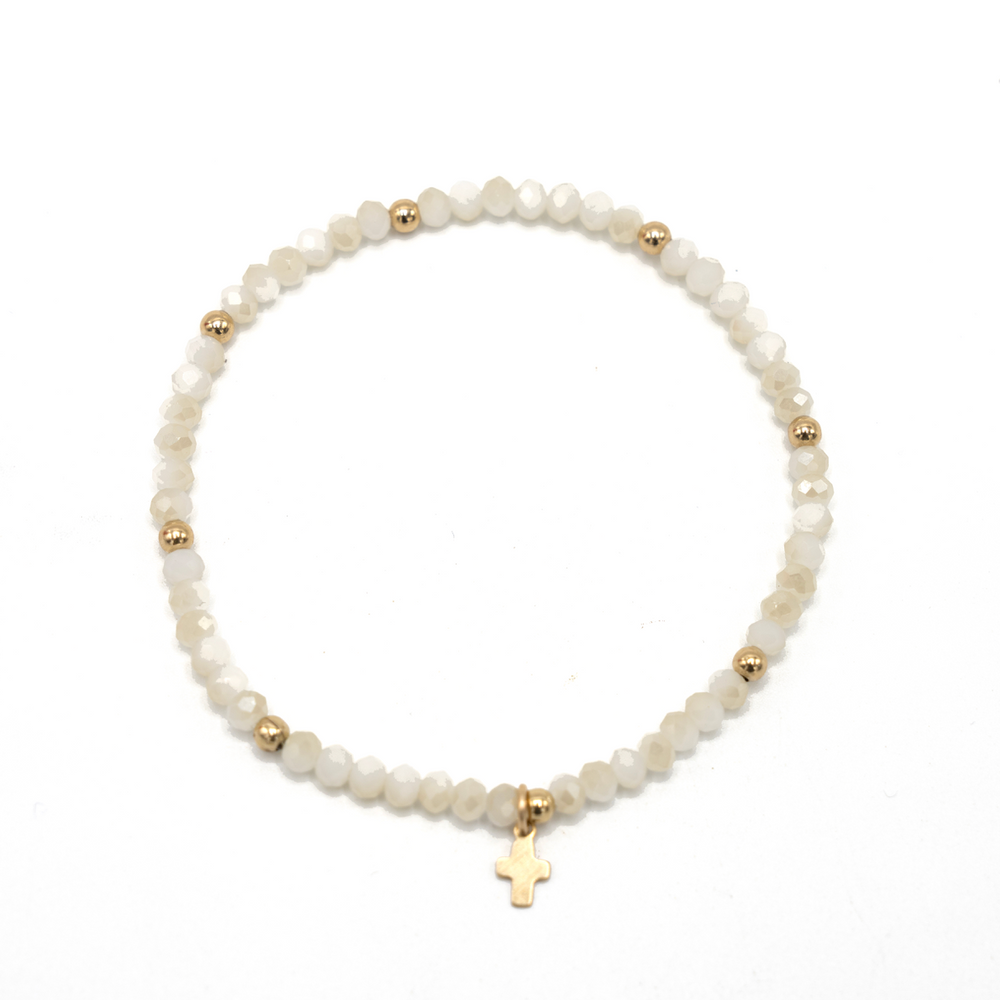Luxe Cross Bracelet in WINTER WHITE