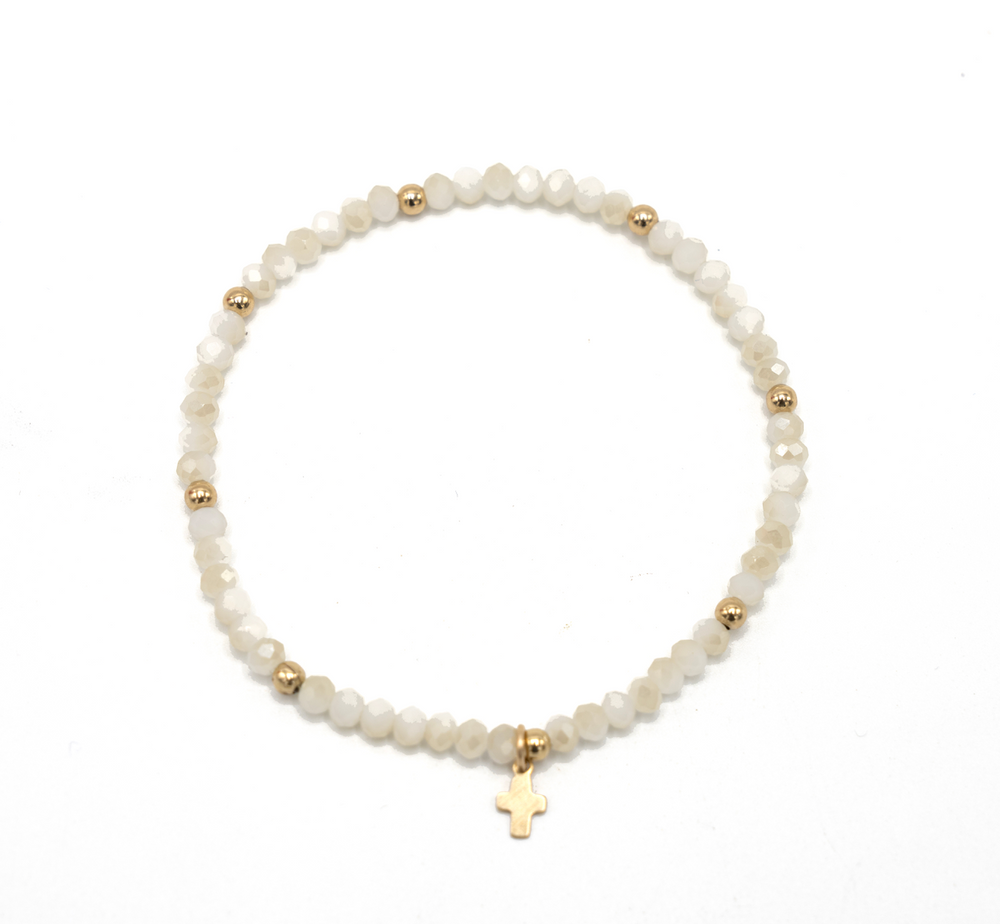 Luxe Cross Bracelet in WINTER WHITE