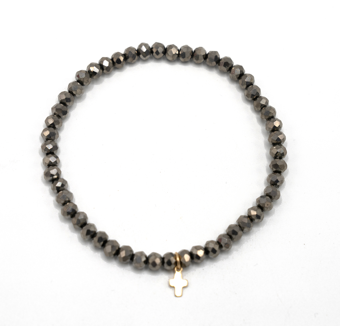 Luxe Cross Bracelet in Metallic Gray