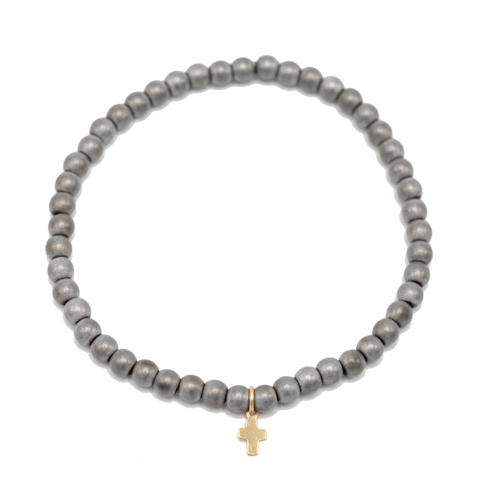 Luxe Cross Bracelet in Light Gray