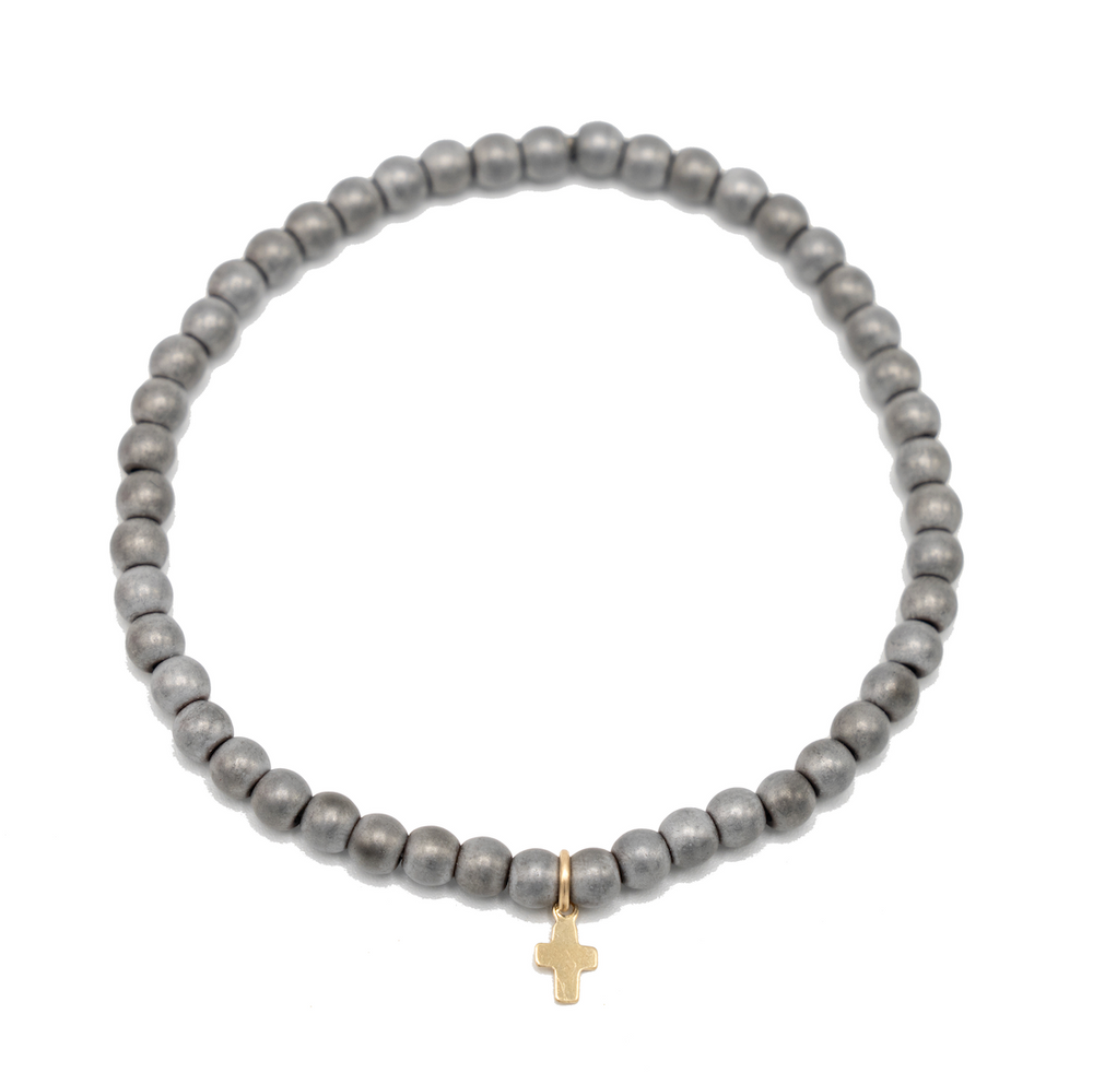 Luxe Cross Bracelet in Light Gray