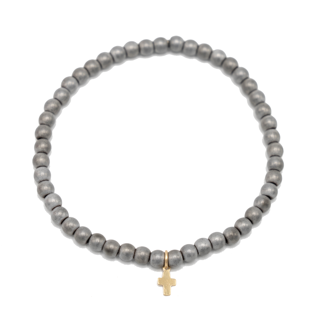 Luxe Cross Bracelet in Light Gray