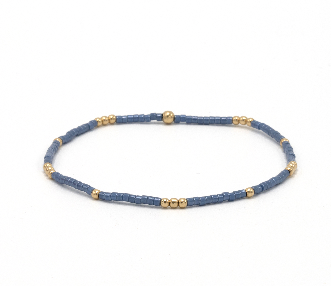 2mm Newport STEEL BLUE + Gold Filled Waterproof Bracelet
